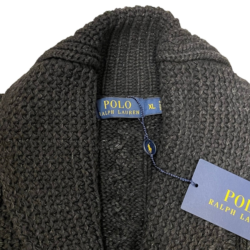 Polo Ralph Lauren Mens Cardigan Cable Knit Old Money Heritage Coastal XL Preppy - Picture 4 of 8